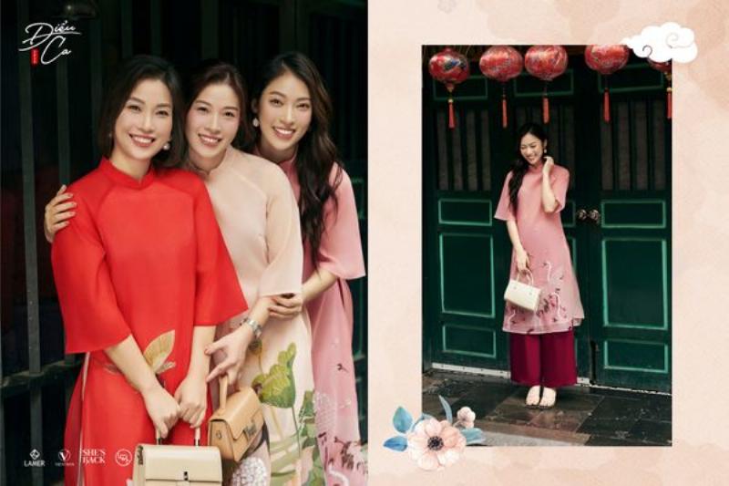 Áo dài cách tân phối đồ Tết cho học sinh, thanh lịch hiện đại